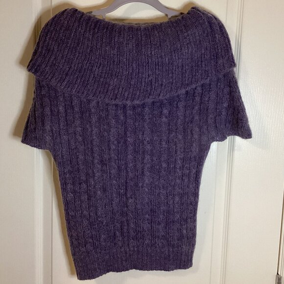 Fantasie Terrence Women's Purple Knit Sweater Made in Italy Off-The-Shoulder - Picture 5 of 6